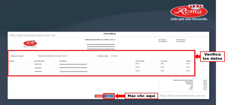 facturacion en farmacias roma 5