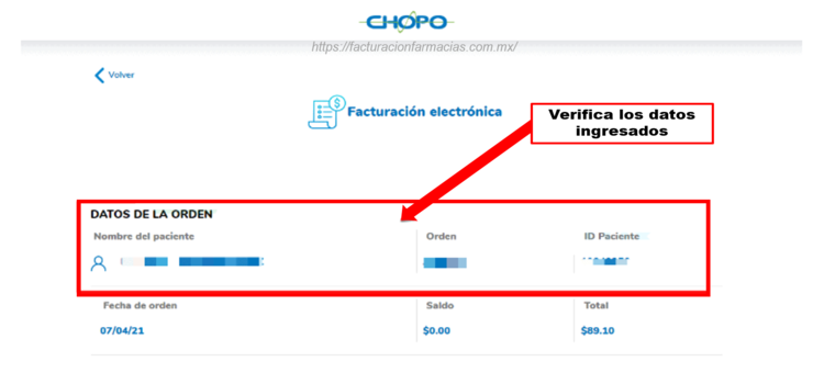 Facturación en Laboratorios Chopo